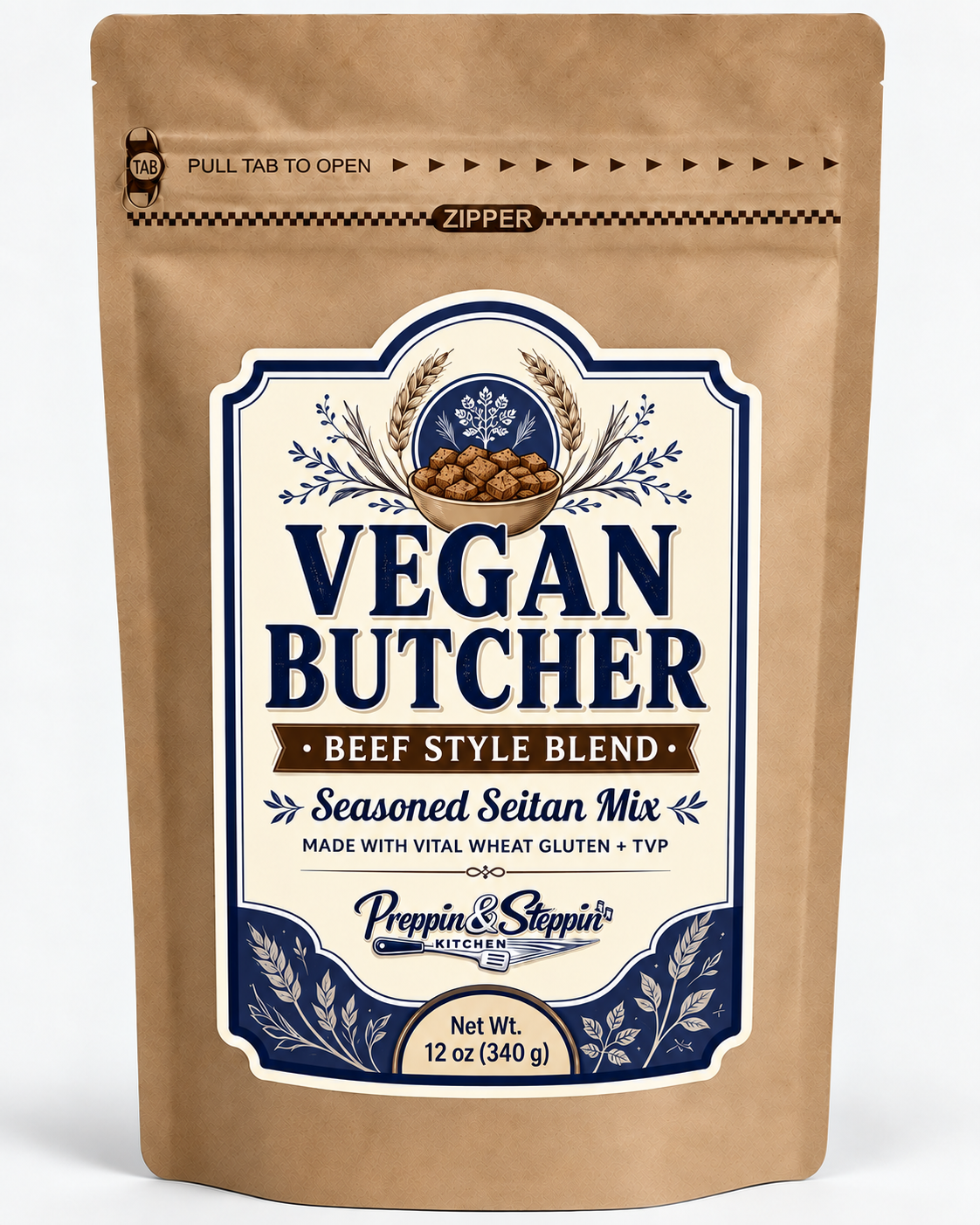 Vegan Beef Style Seitan Mix – Plant-Based Meat, 12 oz