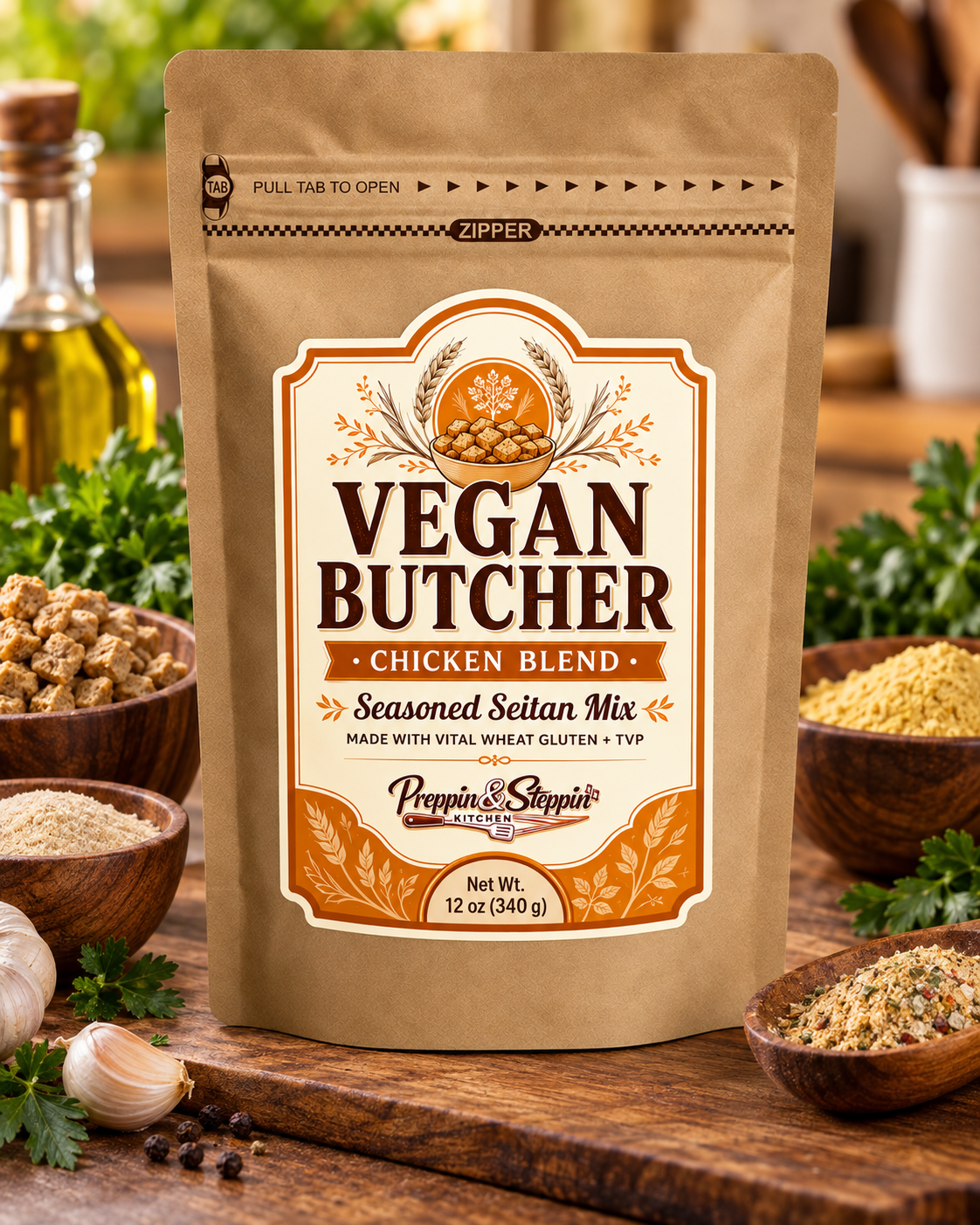 Vegan Chicken Style Seitan Bundle – Plant-Based Meat, 12 oz