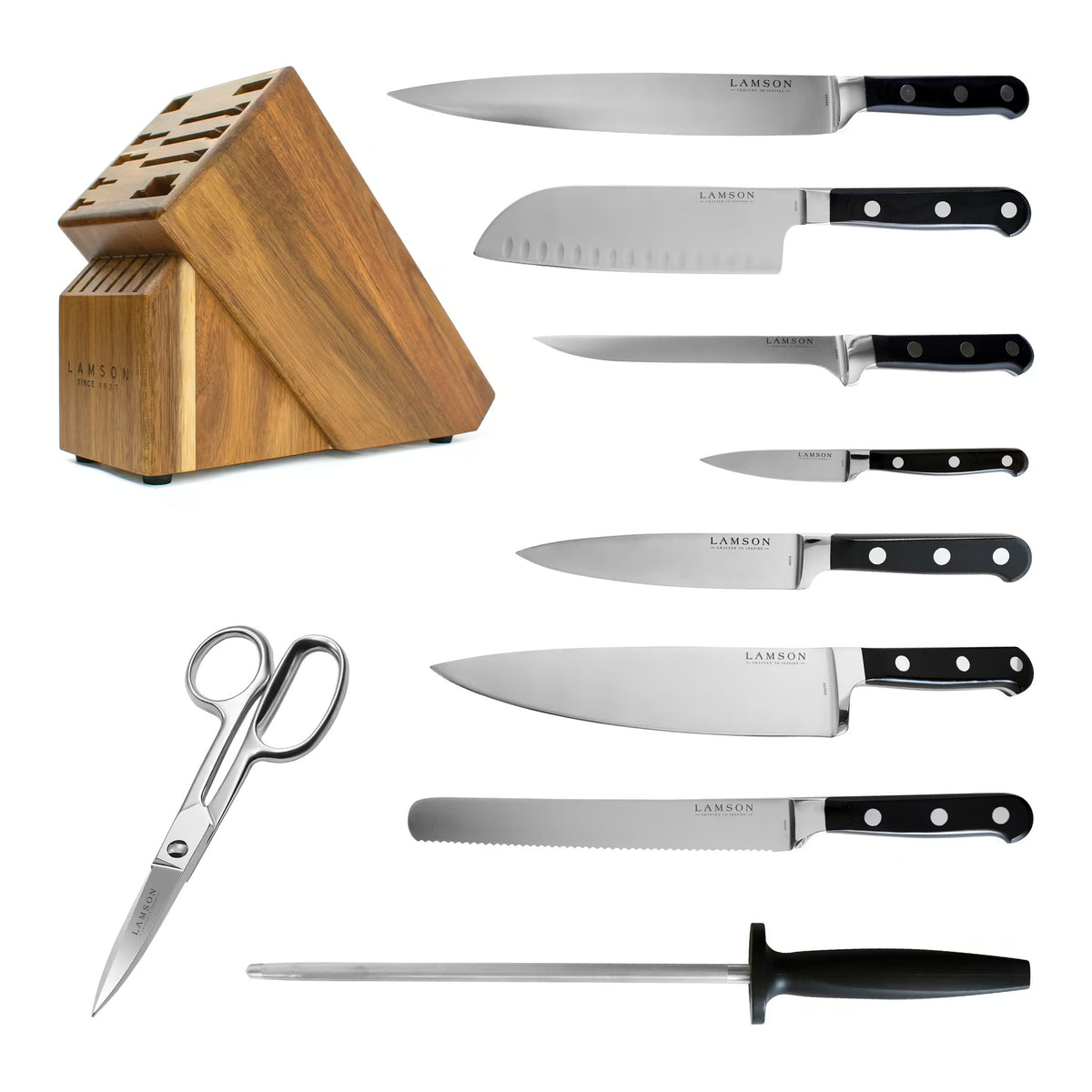 Lamson Premier Forged 10-Piece Knife Block Set - Midnight, Acacia