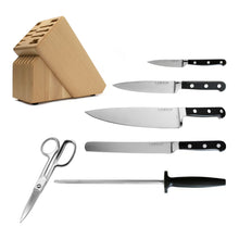 Lamson Premier Forged 7-Piece Knife Block Set - Midnight, Light Maple