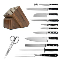 Lamson Premier Forged 20-Piece Knife Block Set - Midnight, Natural Walnut, Serrated Edge