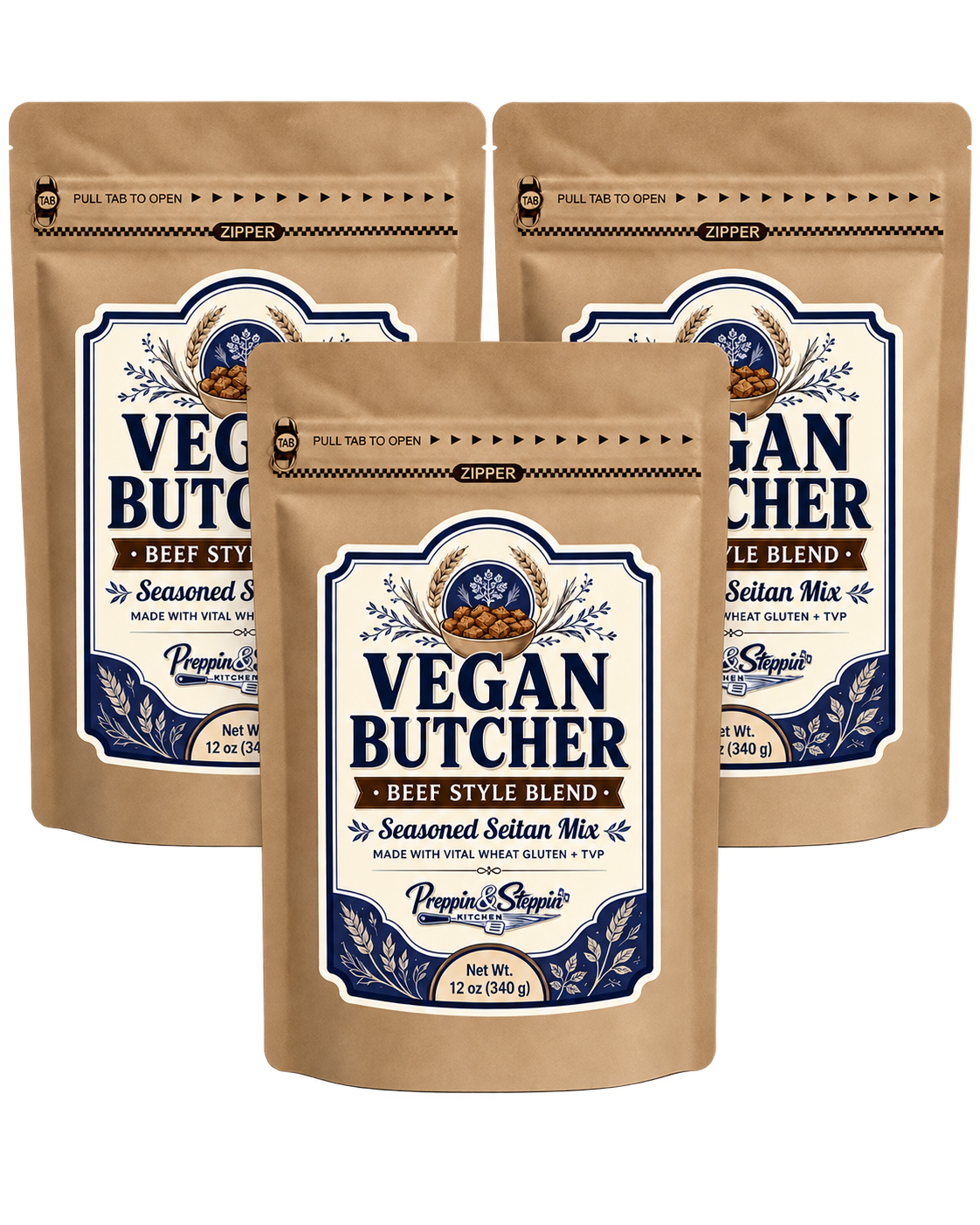 Vegan Beef Style Seitan Bundle – Plant-Based Meat, 12 oz
