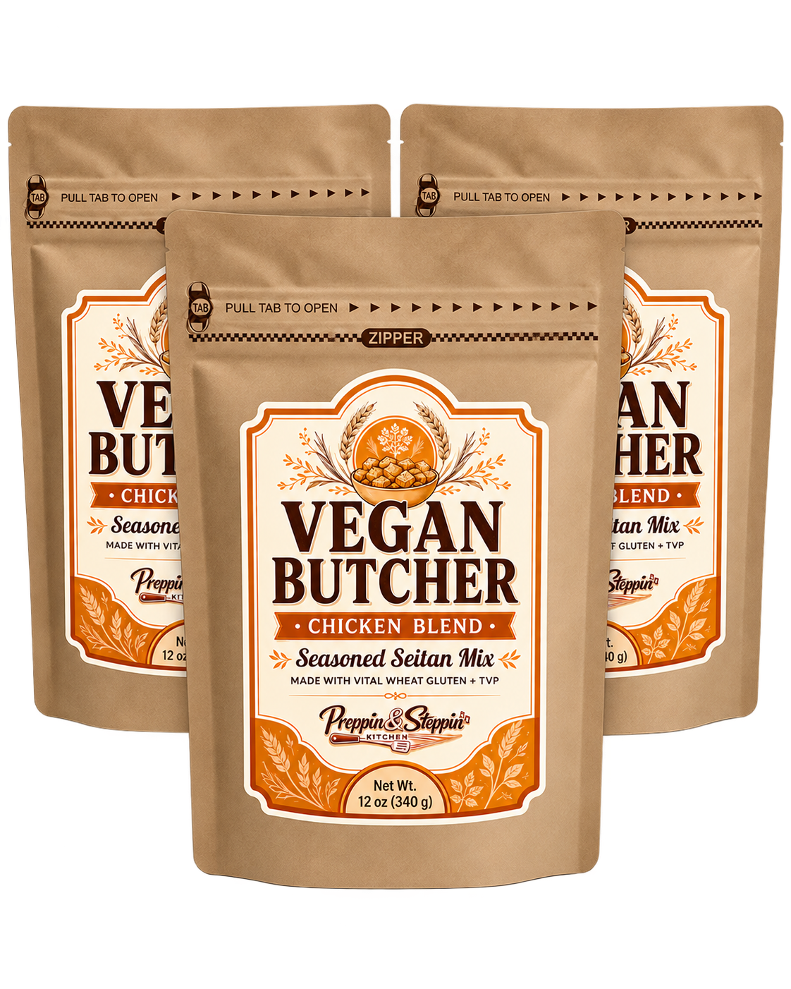 Vegan Chicken Style Seitan Bundle – Plant-Based Meat, 12 oz