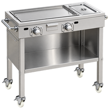 2-Burner Stainless Steel Propane Griddle Cart – 23,200 BTU