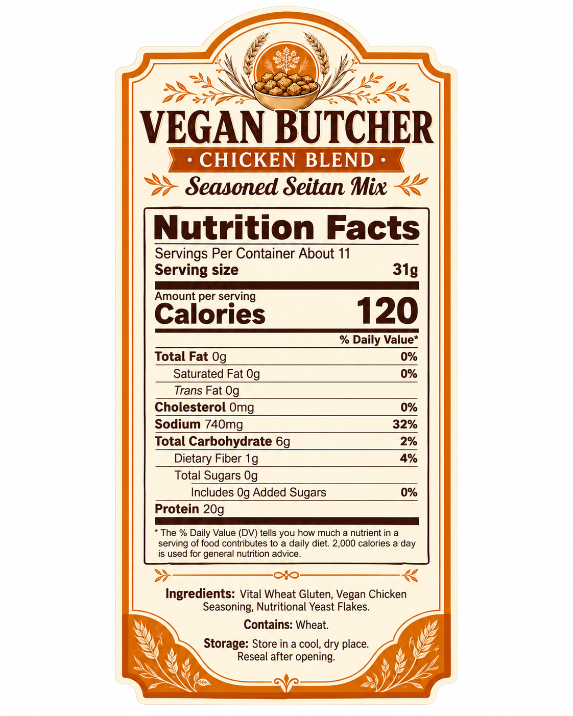 Vegan Chicken Style Seitan Mix – Plant-Based Meat, 12 oz
