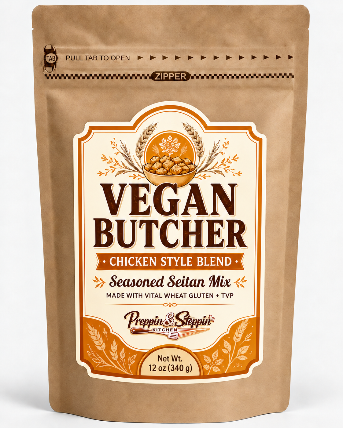 Vegan Chicken Style Seitan Mix – Plant-Based Meat, 12 oz